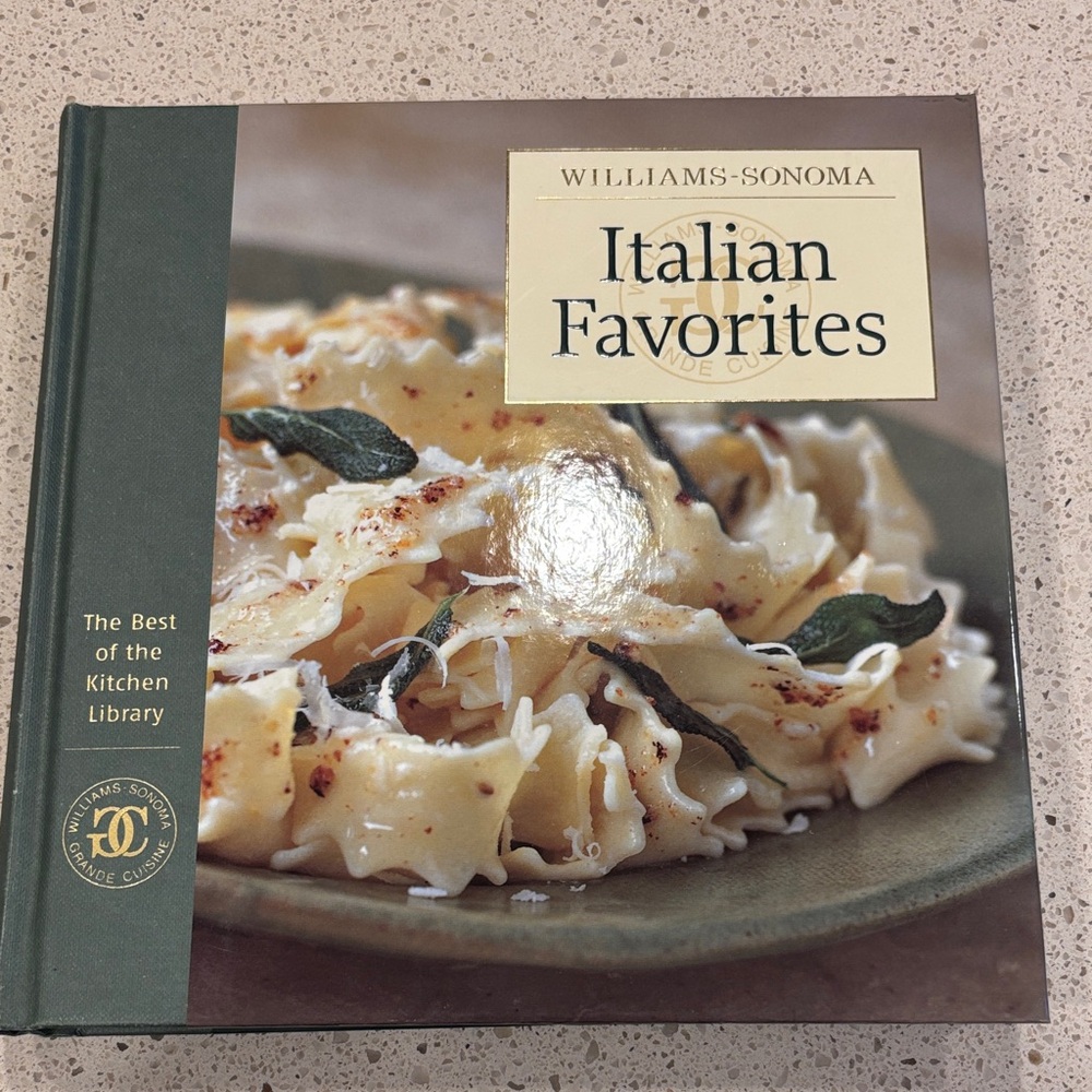 Williams Sonoma Italian Favorites Cookbook with Cream and Green Cover